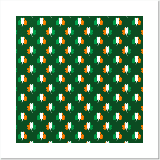 Irish Flag Green White Orange on Green St. Patricks Day Ireland Wall Art by podartist